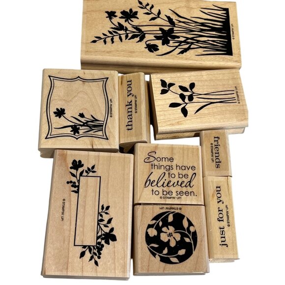 Stampin Up! "Just Believe" Wood-Mounted Rubber Stamp Set - Picture 1 of 3